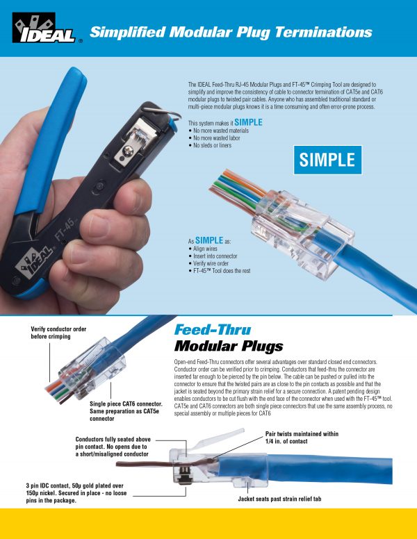 Herramienta Modular Crimp RJ45 30-495 ideal Sku 6600614 - Imagen 2