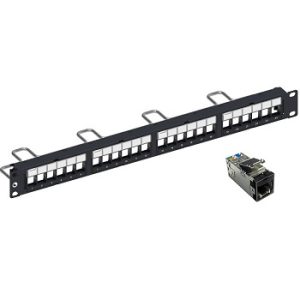 Placa Panel 19" 1U 24B SL F/UTP Vacia Commscope Sku 4000090